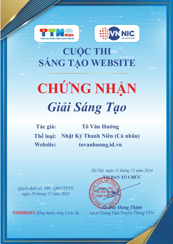 chứng+nhận+đạt+giải+sáng+tạo+cuộc+thi+thiết+kế+website+của+văn+hưởng